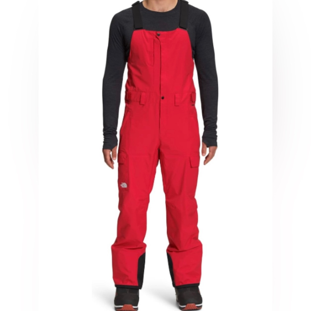 The North Face Men's Freedom Bib DRYVENT Ski Snow Snowboarding Overalls Red.